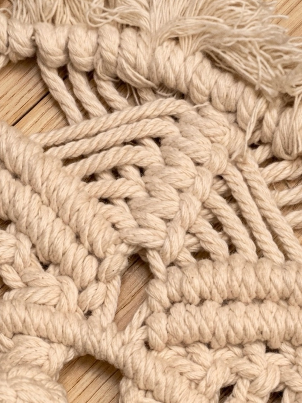 Handmade Macramé Round Intricate Wall Hanging - Picture 2 of 4